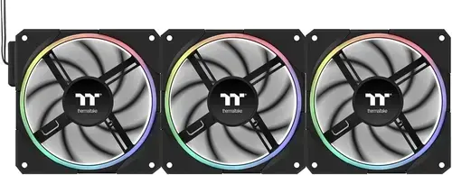Ventilatoare Thermaltake TS120 EX RGB, 3 bucati, 500-2000 RPM, PWM (Negru)