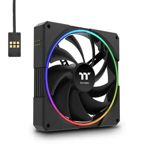 Ventilatoare Thermaltake TS140 EX RGB, 3 bucati, 500-2000 RPM, PWM (Negru)