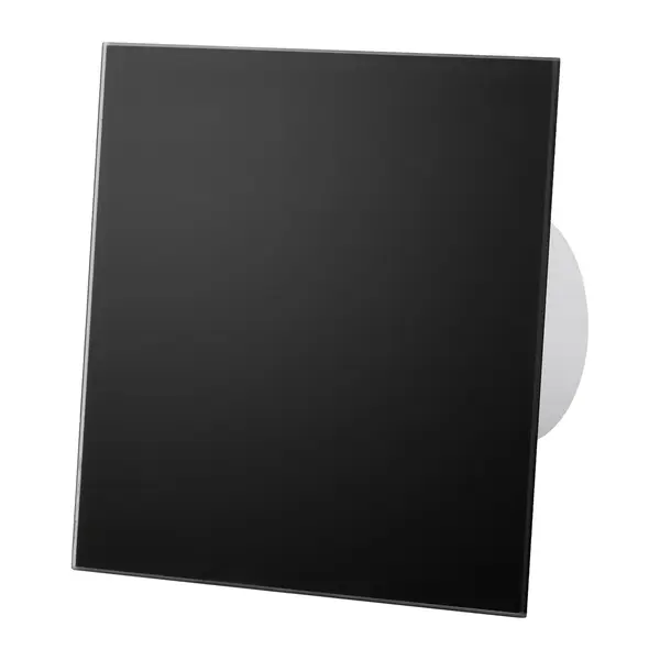 - Ventilator baie dRim Ø100 S, Super Silent, Debit 93 m3/h, Panou sticla schimbabil, clapeta antiretur, Garantie 2 ani, Matt Black Negru