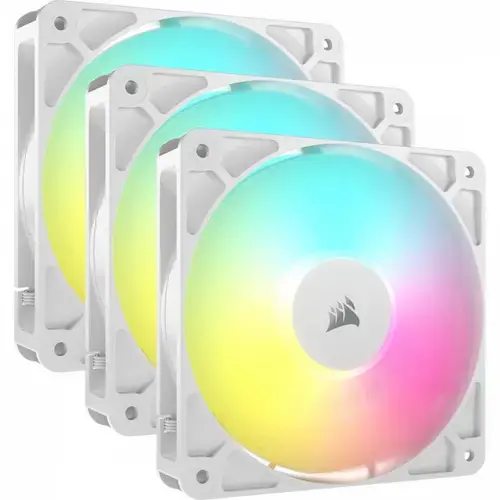 Ventilator Corsair RS120 ARGB PWM, ARGB LED, 120mm, 3 bucati (Alb)