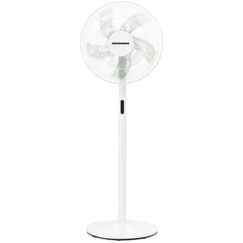 Ventilator cu picior Heinner HMSF-3WH, 48 W, Inaltime ajustabila, 8 viteze, Temporizator, Display LED, Telecomanda, Alb