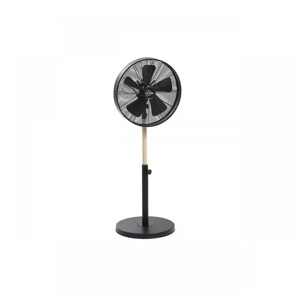 Ventilator cu picior, negru + lemn, CALIFORNIA