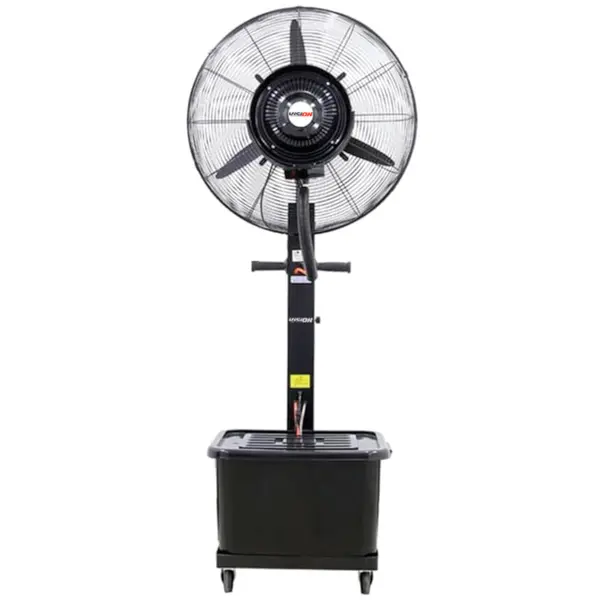 Ventilator cu pulverizare apa pentru exterior Vision Touch HLFANMIST10125, 320 W, 3 trepte, 3 pozitii, Negru