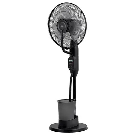 Ventilator cu pulverizare Teesa TSA8067, 3 viteze, 3 setari volum de ceata, Temporizator, Oscilatie automata, 5 Roti de transport (Negru)