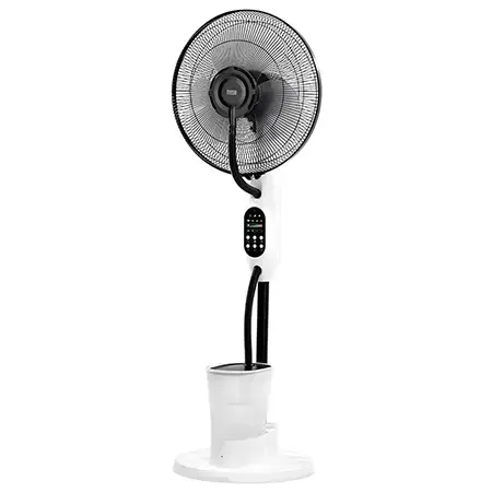 Ventilator cu pulverizare Teesa TSA8067-W, 3 viteze, 3 setari volum de ceata, Temporizator, Oscilatie automata, 5 Roti de transport (Alb)