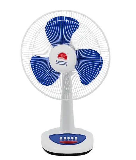 Ventilator de birou 16 inch cu 3 pale alb/albastru 4 trepte de viteza FT 40