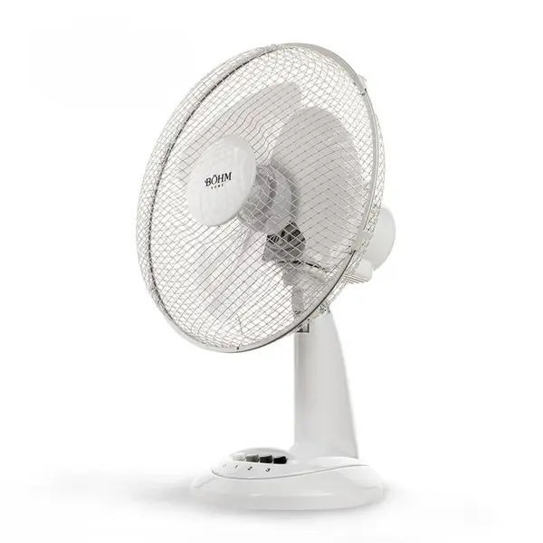 Ventilator de birou Bohm 12 , 40W, 3 viteze, cablu 1.5m, Alb
