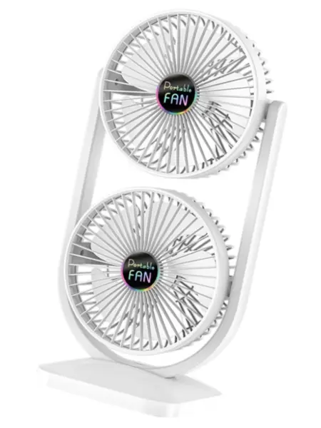 Ventilator de birou cu cap dublu silentios puternic reglabil cu 3 viteze