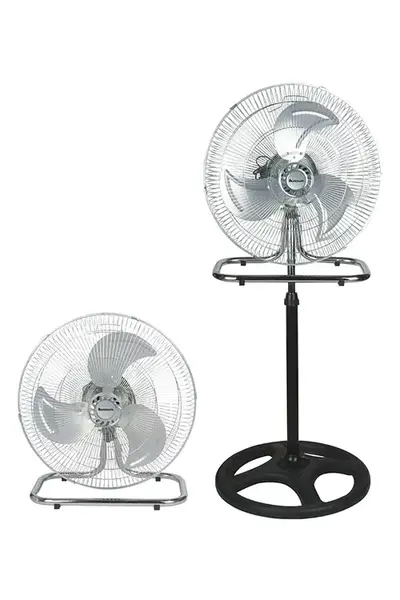 Ventilator de podea 3-in-1 Ravanson WT-7046, 80 W, 3 viteze, 45 cm, Oscilatie (Crom/Negru)