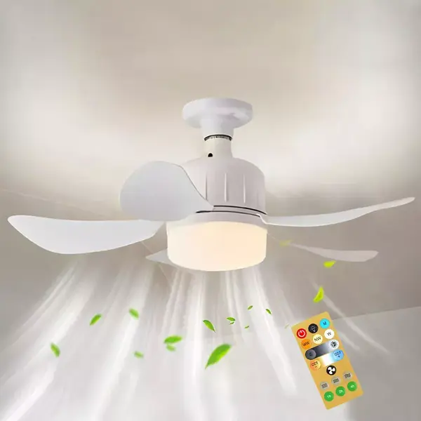 Ventilator de tavan cu LED, 40W, control de la distanta, 52cm x 20cm, alb