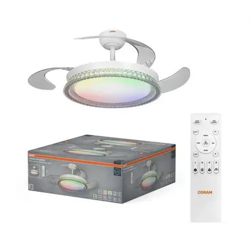 Ventilator de tavan Osram Cierzo 1220, 60W, RGB, telecomanda, 7252 m/h