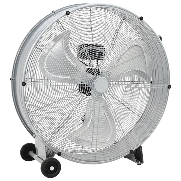 Ventilator drum Gossi cu roti, 3 viteze, argintiu, Φ77 cm