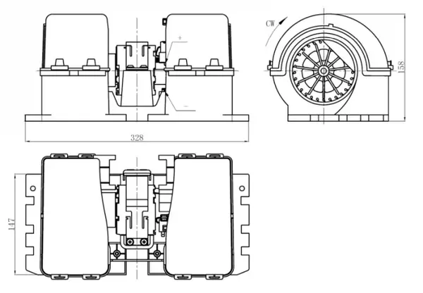 Ventilator habitaclu 24V potrivit MAN F90, F90 UNTERFLUR, L2000, M 2000 L, M90 07.86-