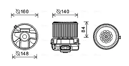 Ventilator habitaclu potrivit CITROEN C1; PEUGEOT 107; TOYOTA AYGO, AYGO HATCHBACK 1.0 1.4D 06.05-09.14