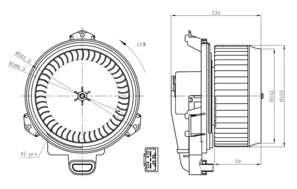 Ventilator habitaclu potrivit TOYOTA COROLLA, LAND CRUISER 90, PRIUS 1.33-3.4 06.95-
