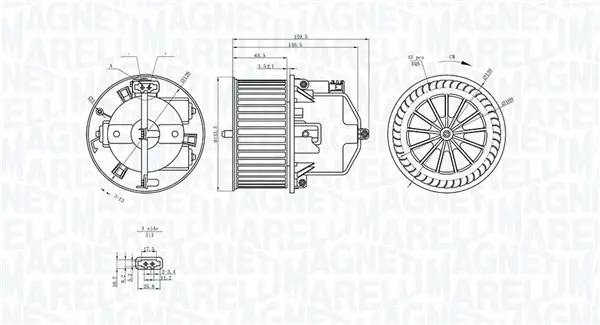 Ventilator habitaclu potrivit VOLVO S60 II, S80 II, V60 I, V60 II, V70 III, V70 III KOMBI, XC60 I, XC70 II; LAND ROVER FREELANDER 2, RANGE ROVER EVOQUE 1.5-4.4 03.06-12.21