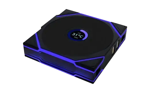 Ventilator Lian Li UNI FAN TL Wireless LCD, ARGB, PWM - 120 mm, 350 - 1900rpm (Negru)