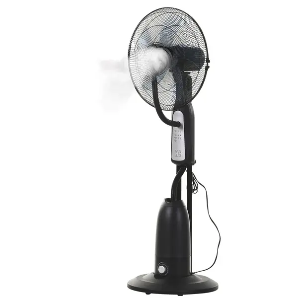 Ventilator Oscilant HOMCOM, Nebulizator 3 moduri, Ф44.5x120cm Negru | Aosom Romania
