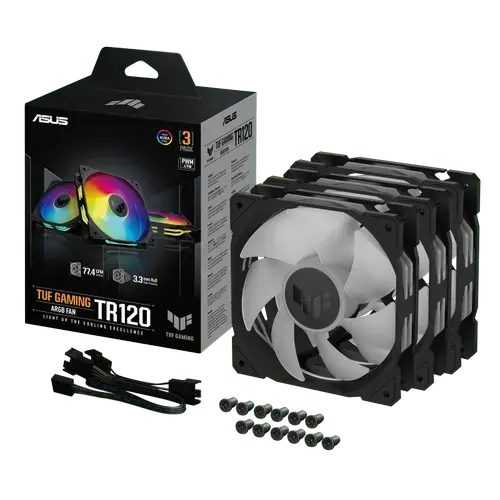 Ventilator PC ASUS TUF GAMING TR120 ARGB, 3IN1, 2000 RPM, 29 dB, 120x120x25mm, Negru
