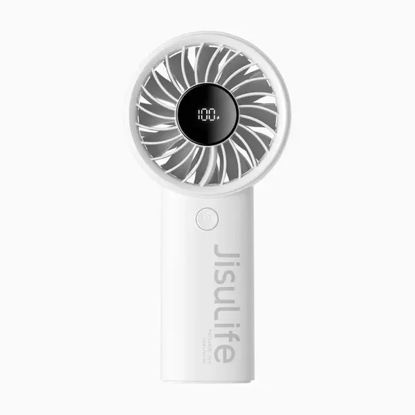 ventilator portabil de mana jisulife, life4, autonomie 2.5-13h, baterie 3600mah, 5 viteze, incarcare rapida, gri deschis