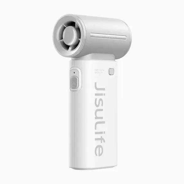 - Ventilator portabil de mână JISULIFE, Life9, autonomie 2-12h, baterie 3600mAh, 5 viteze, încărcare rapidă, Gri deschis
