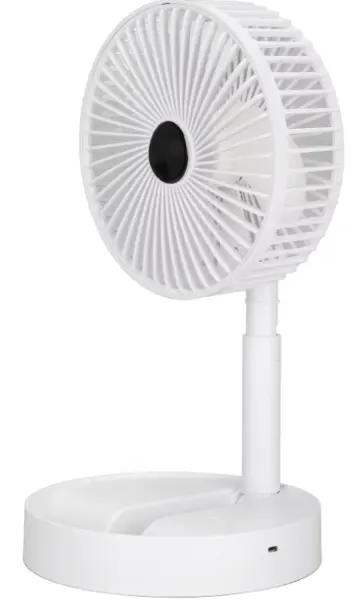 Ventilator portabil de masa cu incarcare prin USB cu 3 Trepte de viteza Alb