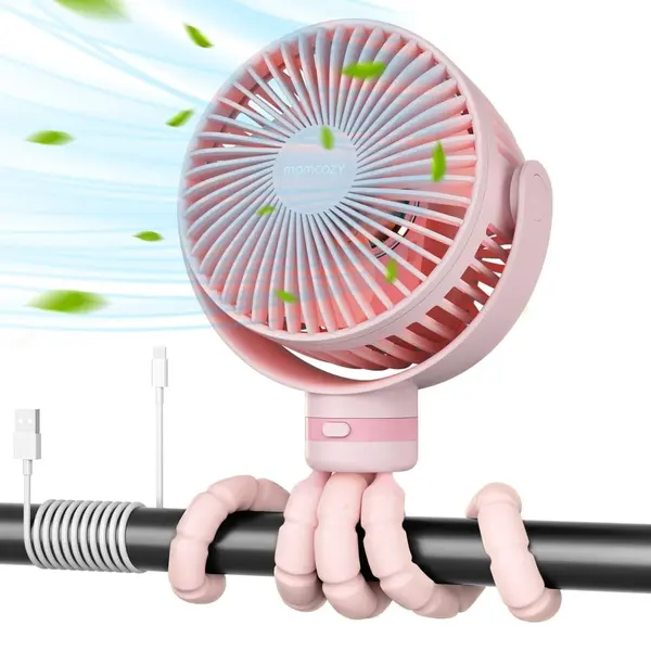 Ventilator portabil pentru carucior Momcozy pink