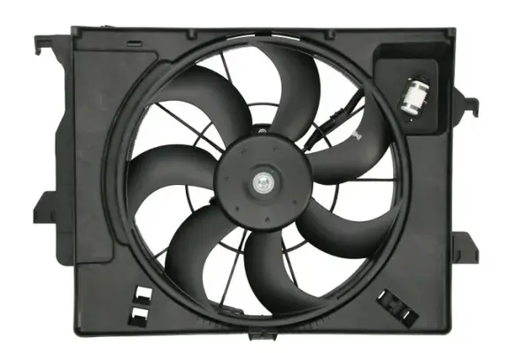 Ventilator radiator (cu carcasa, cu controler) potrivit HYUNDAI ACCENT IV, VELOSTER; KIA RIO III 1.4 1.6 11.10-