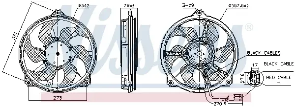 Ventilator radiator (cu carcasa) potrivit CITROEN BERLINGO MINIVAN, C5 I, C8, JUMPY II; FIAT SCUDO, ULYSSE; LANCIA PHEDRA; PEUGEOT 807, EXPERT, EXPERT TEPEE 1.6D-3.0 07.98-