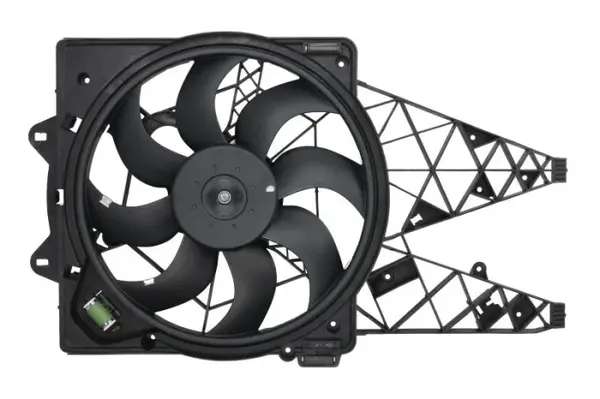 Ventilator radiator (cu carcasa) potrivit FIAT DOBLO, DOBLO CARGO 1.3D-2.0D 01.10-
