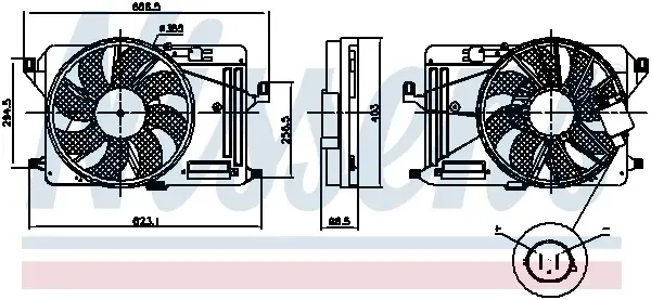 Ventilator radiator (cu carcasa) potrivit FORD C-MAX II, FOCUS III, GRAND C-MAX 1.5D 1.6D 07.10-