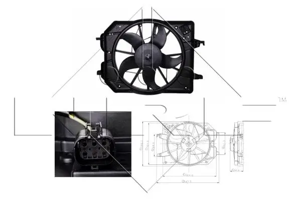 Ventilator radiator (cu carcasa) potrivit FORD FOCUS I, FOCUS I KOMBI 1.4 1.6 1.6ALK 10.98-03.05