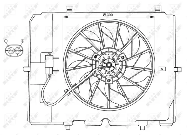 Ventilator radiator (cu carcasa) potrivit MERCEDES C T-MODEL (S202), C (W202), E T-MODEL (S210), E (VF210), E (W210) 1.8-3.2 03.93-03.03
