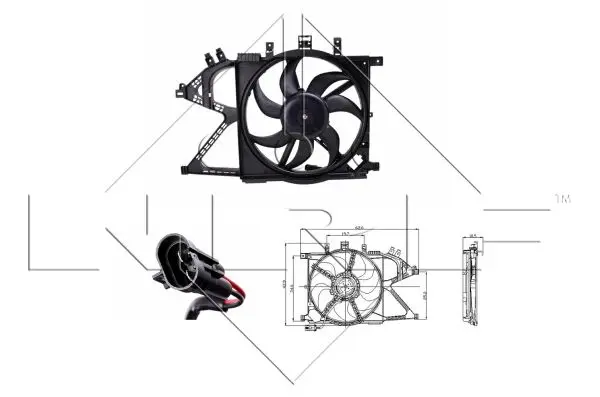 Ventilator radiator (cu carcasa) potrivit OPEL COMBO TOUR, COMBO MINIVAN, CORSA C, CORSA C HATCHBACK 1.0-1.8 09.00-