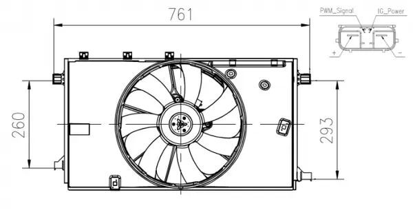 Ventilator radiator (cu carcasa) potrivit TOYOTA C-HR 1.2 10.16-