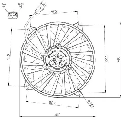 Ventilator radiator Dreapta Stanga potrivit DS DS 4, DS 5; CITROEN BERLINGO, BERLINGO MULTISPACE, BERLINGO MINIVAN, C4, C4 GRAND PICASSO I, C4 I, C4 II, C4 III 1.2-Electric 08.00-