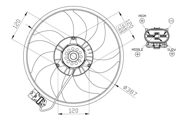 Ventilator, radiator NRF 47914