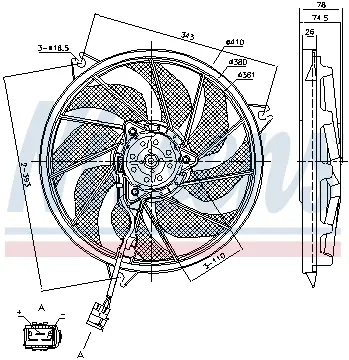 Ventilator radiator PEUGEOT 206, 206 CC, 206 SW 1.1-2.0 dupa 1998