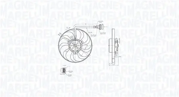 Ventilator radiator potrivit AUDI A3, TT; SEAT AROSA, CORDOBA, IBIZA III, LEON, TOLEDO II; SKODA FABIA I, FABIA I PRAKTIK, FABIA II, OCTAVIA I, OCTAVIA II, OCTAVIA I KOMBI, ROOMSTER; VW BORA 1.0-3.2 1