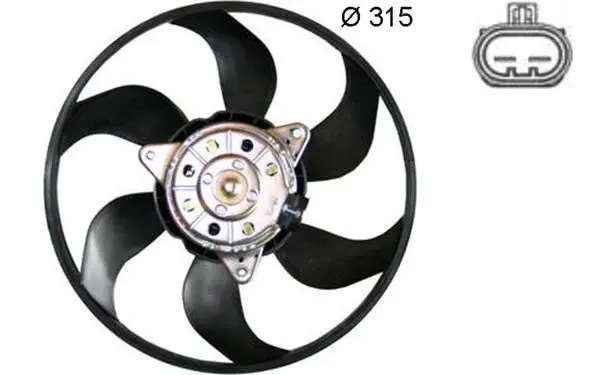 Ventilator radiator potrivit CADILLAC BLS; OPEL SIGNUM, VECTRA B, VECTRA C, VECTRA C GTS; SAAB 9-3, 9-3X 1.8-3.2 09.00-