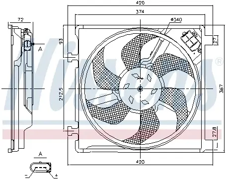 Ventilator radiator SEAT MII; SKODA CITIGO; VW LOAD UP, UP 1.0 1.0CNG dupa 2011