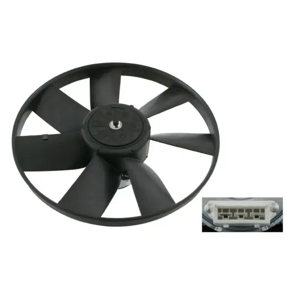 Ventilator radiator Stanga potrivit VW CORRADO, GOLF III, GOLF IV, PASSAT B3 B4, POLO, POLO CLASSIC, POLO II, POLO HATCHBACK, VENTO 1.4-2.0 02.88-06.02