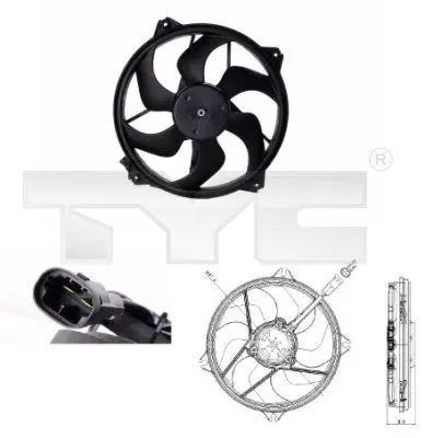 Ventilator, radiator TYC 805-0008