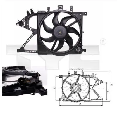 Ventilator, radiator TYC 825-0007