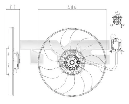 Ventilator, radiator TYC 825-0019