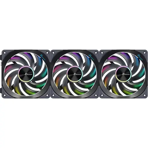 Ventilator Seasonic MagFlow 120 ARGB, 3x 120mm, PWM, 2000 RPM, iluminare ARGB (Negru)