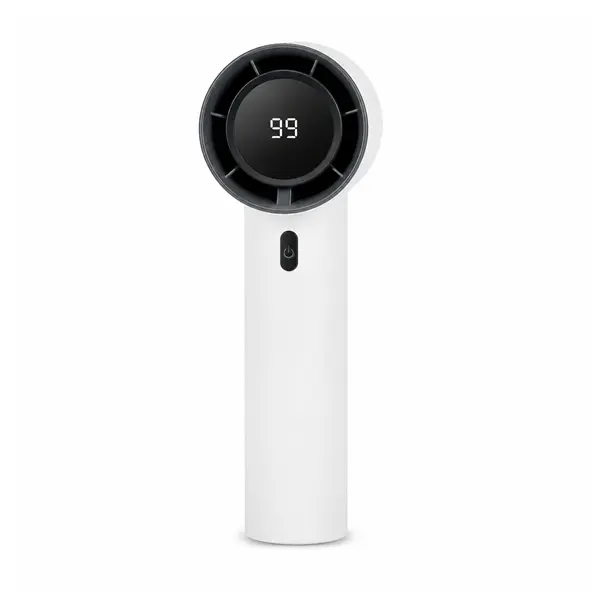 Ventilator Turbo Portabil DEPOX , 99 Viteze cu Afisaj LED - Reincarcabil USB, alb