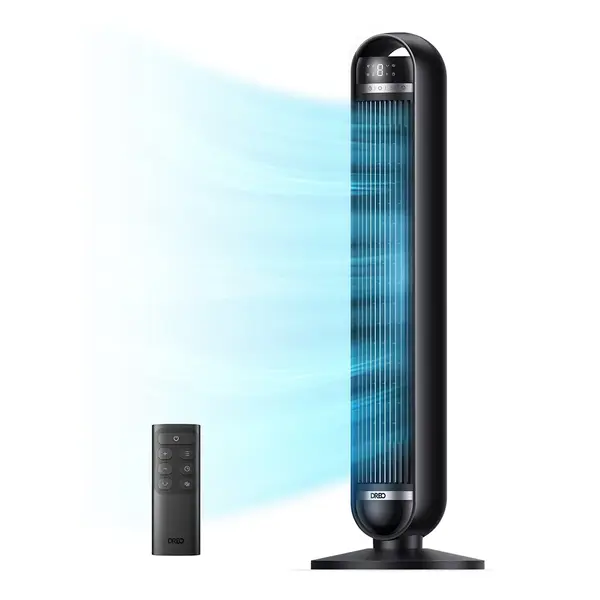 - Ventilator Turn DREO Nomad DR-HTF014, 8 viteze, 4 functii, 92cm, oscilatie 90°, HyperSilent 25dB, telecomanda, negru