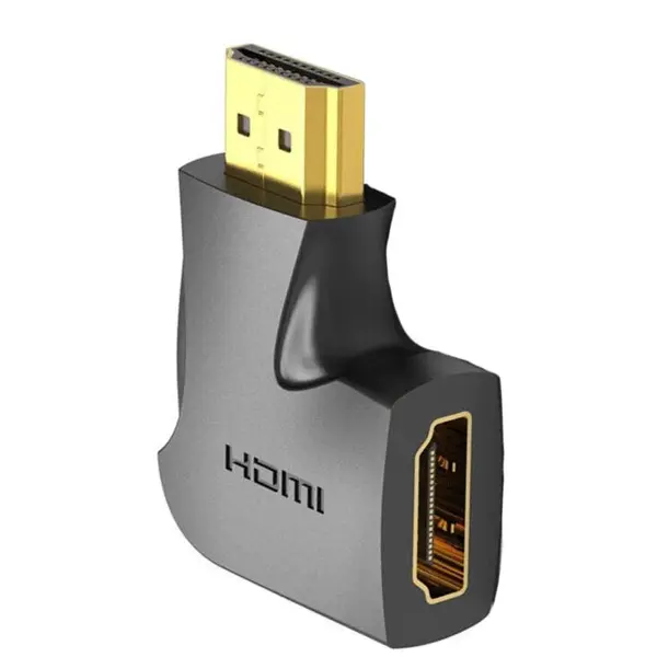 Vention Adaptor video Vention, HDMI(T) la HDMI(M), rezolutie maxima 4K la 60Hz, conectori auriti, unghi 90 grade, invelis PVC, adaptor vertical, negru, AIPB0 - 6922794747913