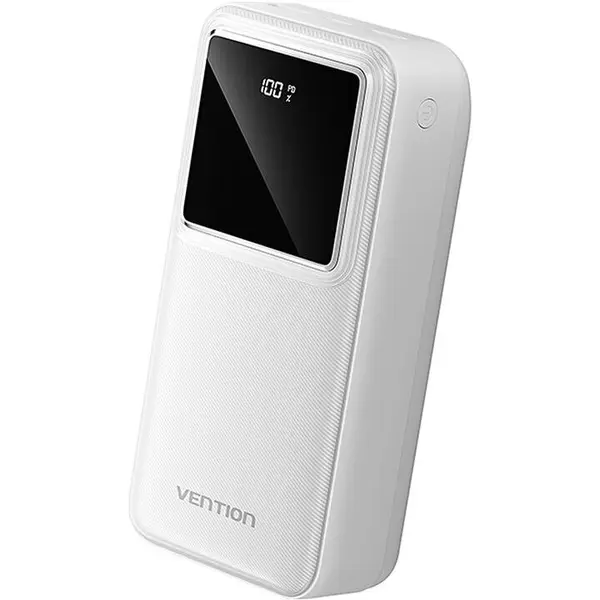 Vention Baterie externa, Vention, 30000mAh, 22.5W PD Fast Charge, 2 x USB/1 x USB Type-C, Digital display, Alb